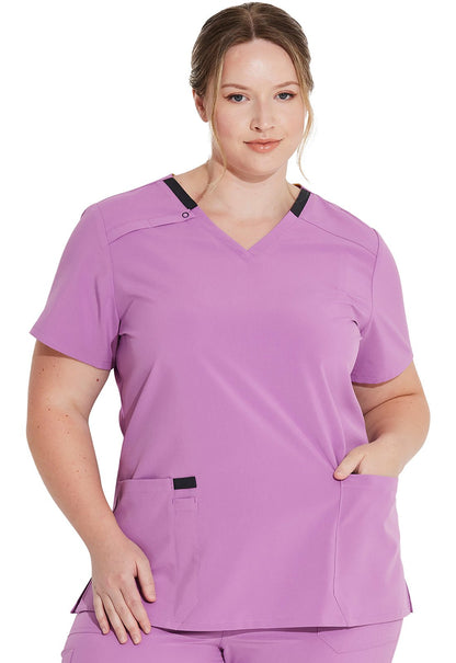 Dickies EDS Essentials V Neck Top DK615 in Orchid Frost - Scrubs Select