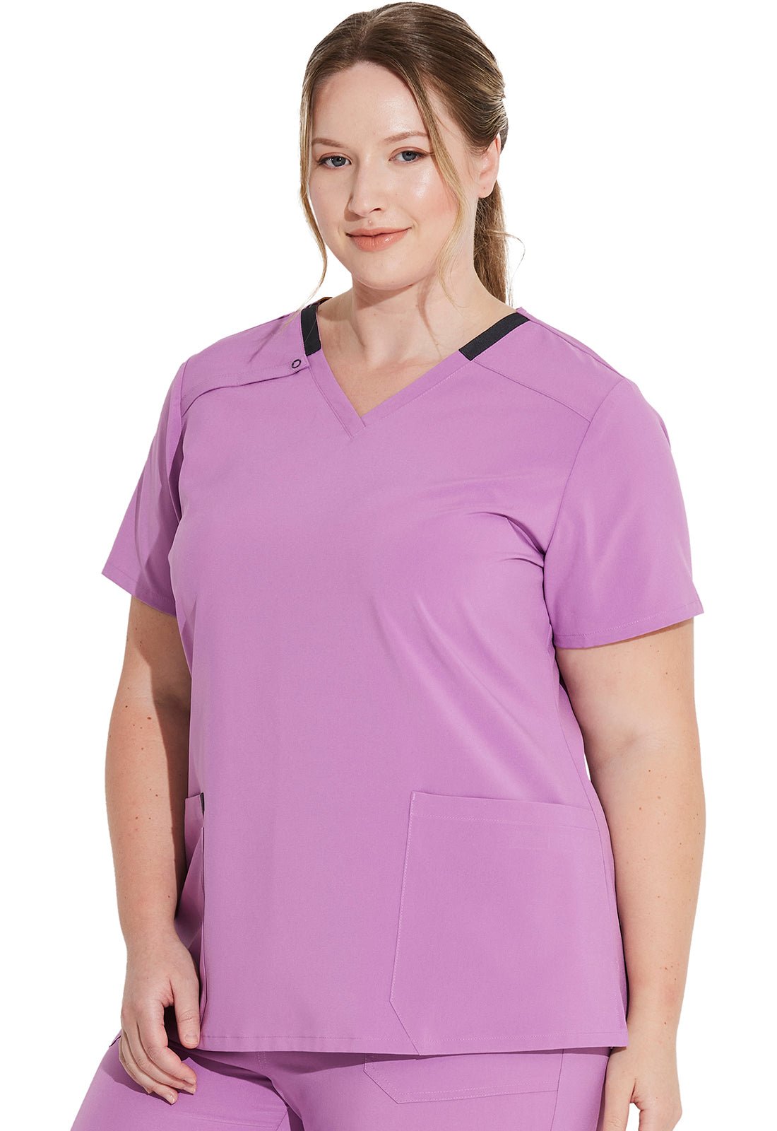 Dickies EDS Essentials V Neck Top DK615 in Orchid Frost - Scrubs Select