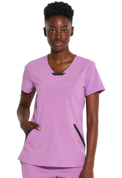 Dickies EDS Essentials V Neck Top DK641 in Black, Navy, Orchid Frost - Scrubs Select