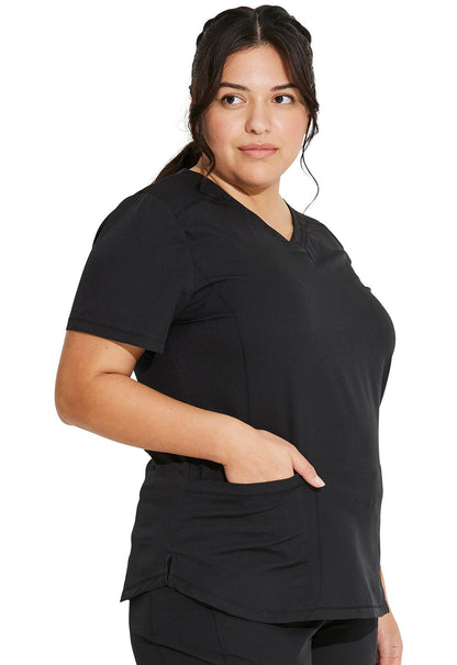 Dickies Scrubs Dynamix V Neck Top DK730 in Black, Caribbean, Navy, Pewter, Royal, Wine - Scrubs Select