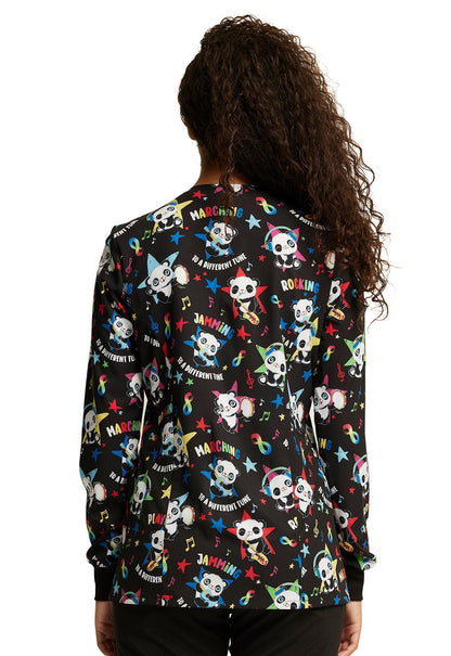 Different Tune Dickies Autism Awareness Print Snap Front Scrub Jacket DK309 DFTN - Scrubs Select