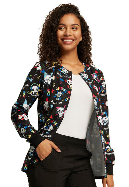 Different Tune Dickies Autism Awareness Print Snap Front Scrub Jacket DK309 DFTN - Scrubs Select