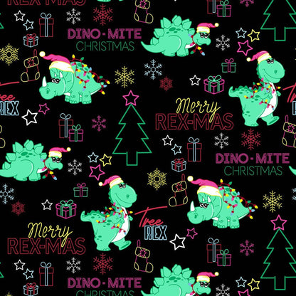 Dinosaur Dickies Christmas EDS Snap Front Scrub Jacket DK309 MRRX - Scrubs Select