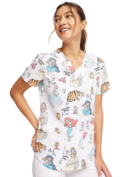 Disney Princesses Tooniforms Disney V-Neck Scrub Top TF736 PRDG - Scrubs Select