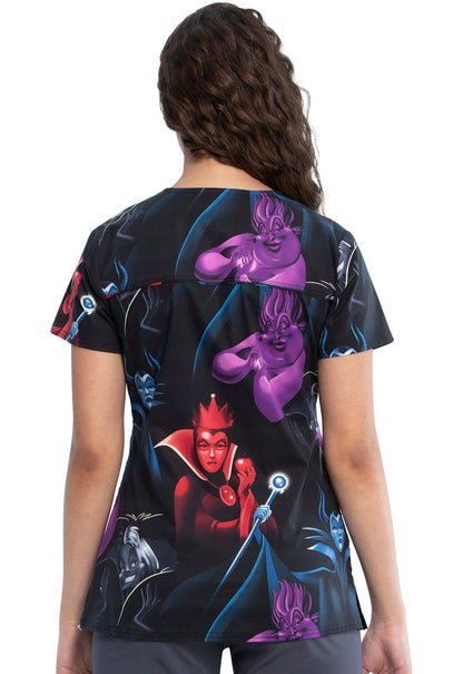 Disney Villains Tooniforms Licensed Disney V Neck Scrub Top TF666 VIVC - Scrubs Select