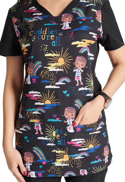 Doc McStuffins Cherokee Tooniforms Disney V Neck Scrub Top TF757 DCCA - Scrubs Select