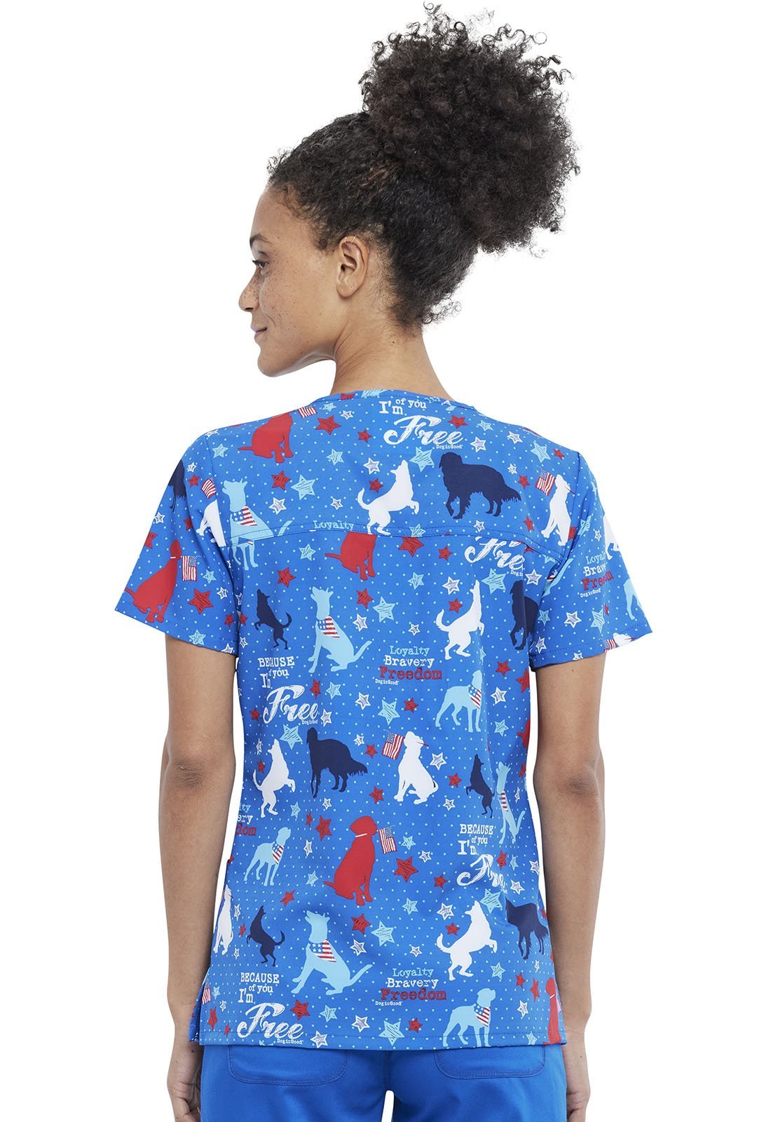 Dog Cherokee Print Dog Is Good V Neck Scrub Top CK671 OGBF - Scrubs Select
