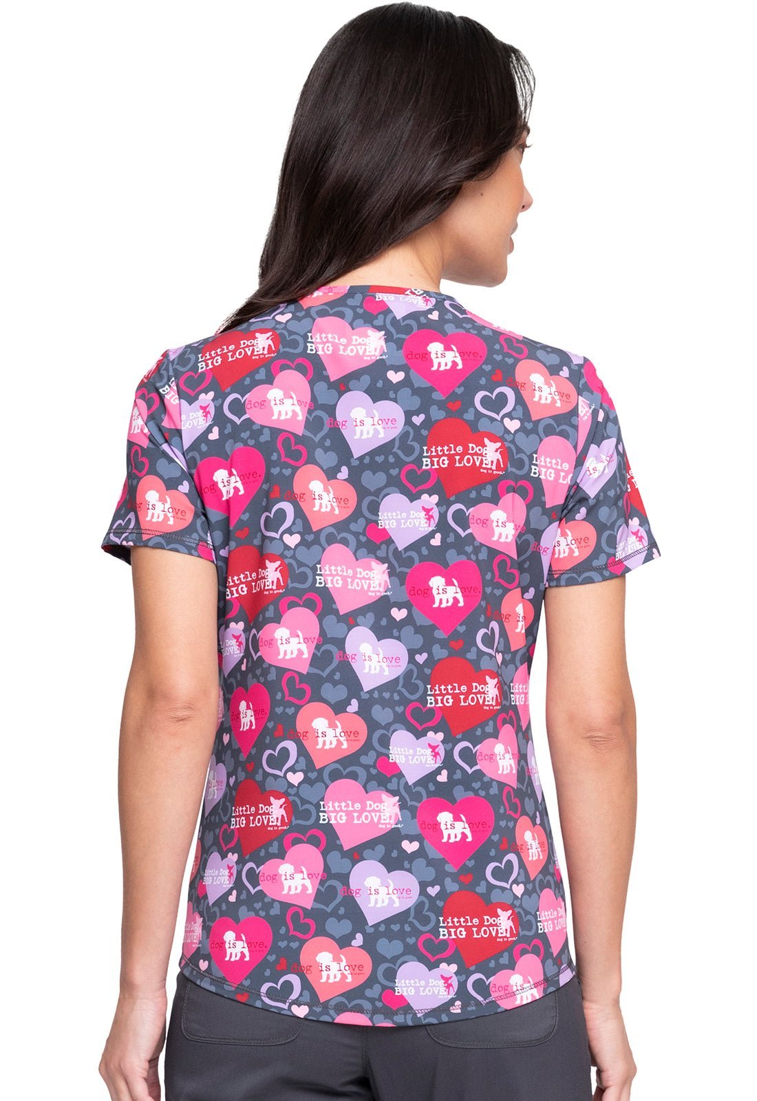 Dog Cherokee Print Dog Is Good V Neck Scrub Top CK703 OGDL - Scrubs Select