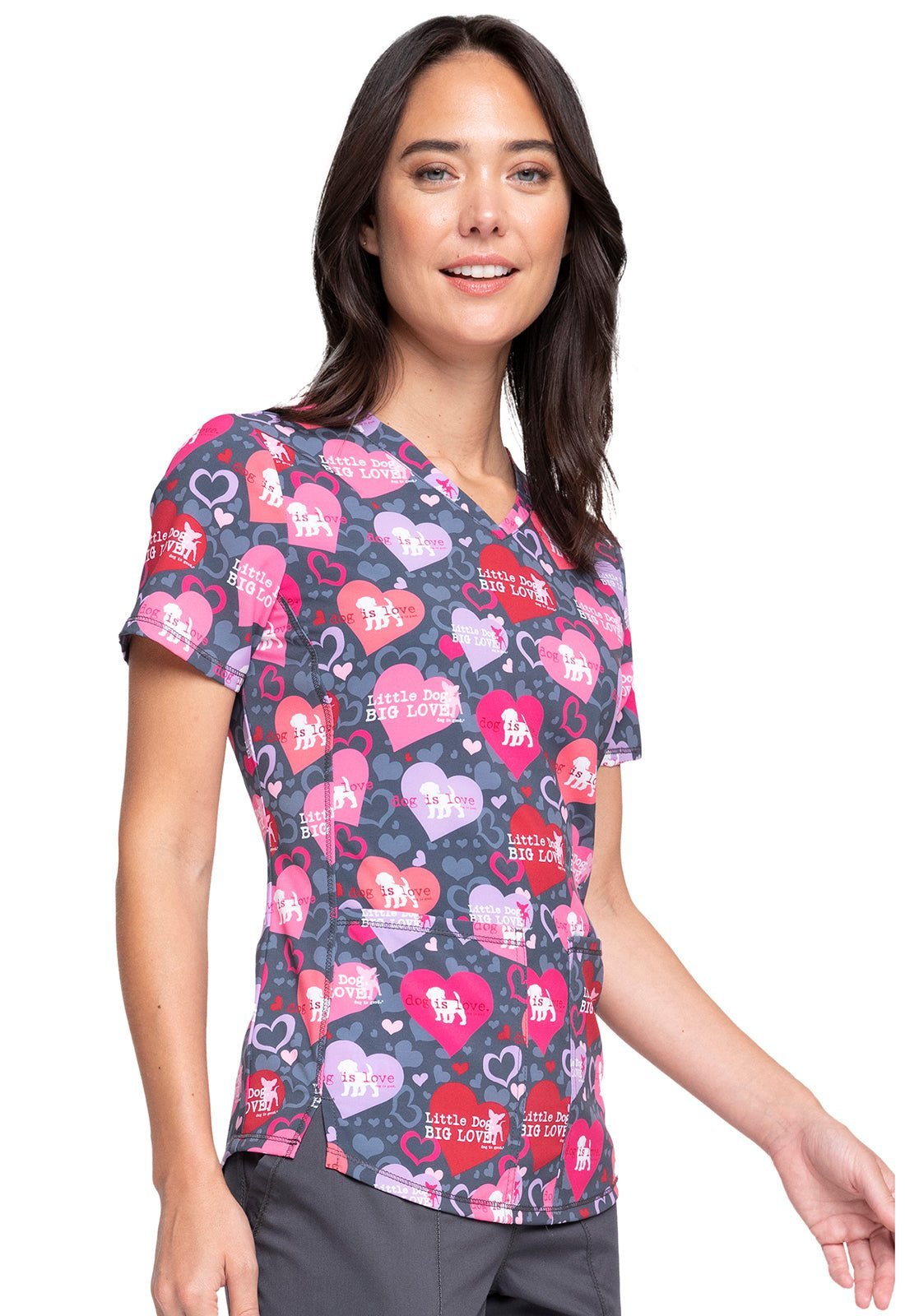 Dog Cherokee Print Dog Is Good V Neck Scrub Top CK703 OGDL - Scrubs Select