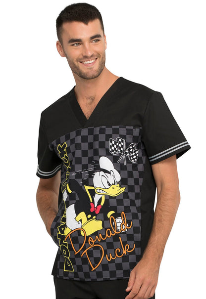 Donald Duck Tooniforms Licensed Disney Men's V Neck Scrub Top TF702 MKSD - Scrubs Select
