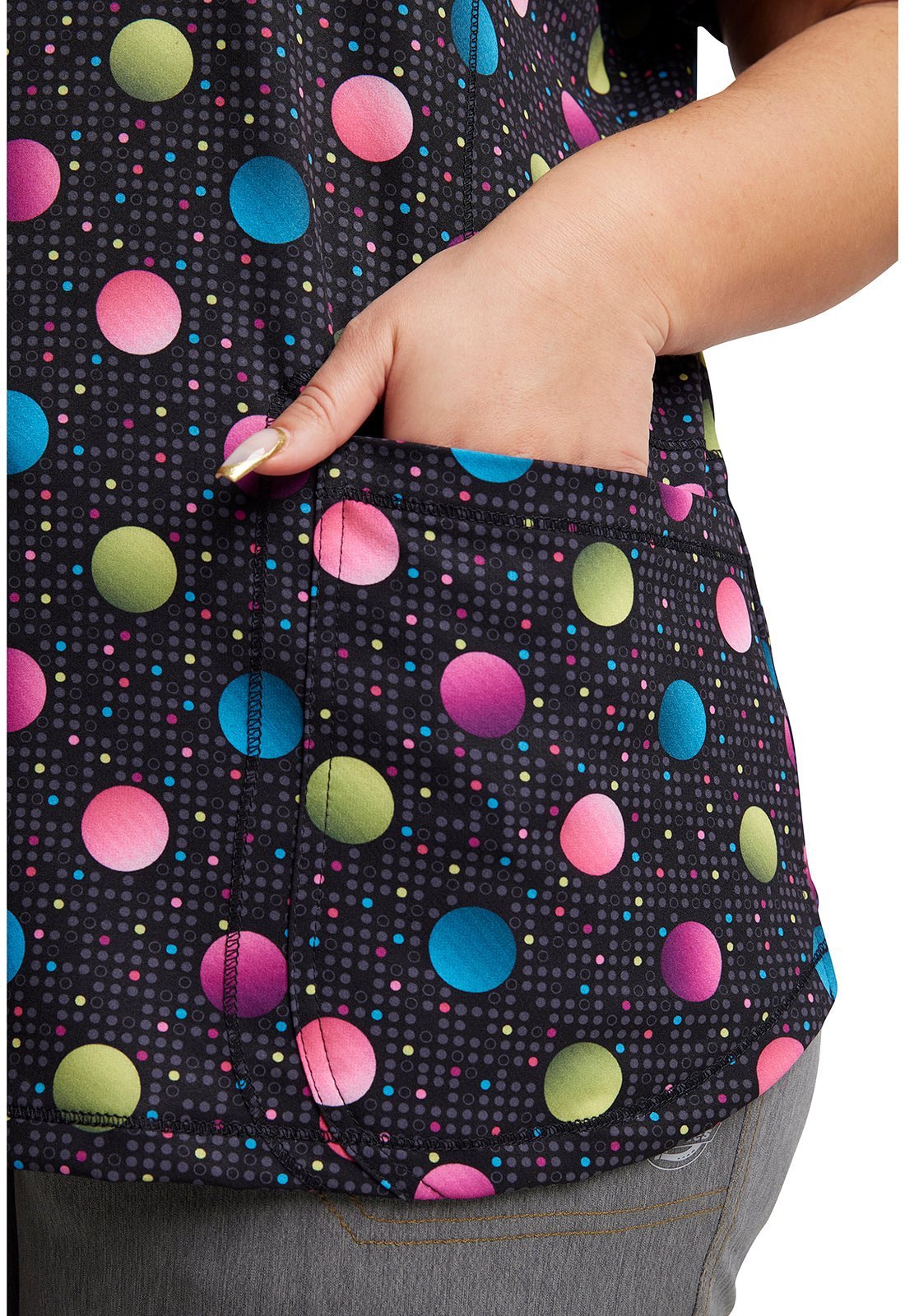 Dot's Dickies Dynamix Print V Neck Scrub Top DK731 DTPN - Scrubs Select
