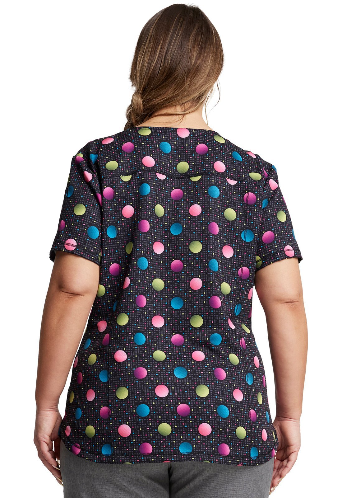 Dot's Dickies Dynamix Print V Neck Scrub Top DK731 DTPN - Scrubs Select