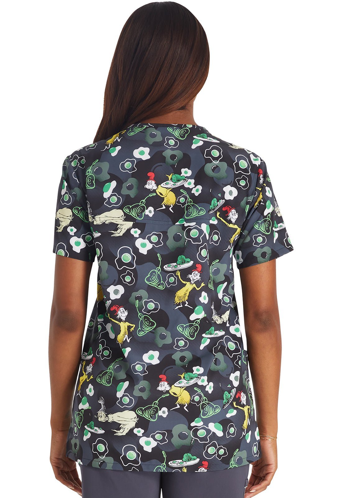 Dr. Seuss Cherokee Tooniforms Unisex V Neck Scrub Top TF687 SEDS - Scrubs Select