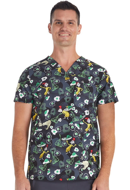Dr. Seuss Cherokee Tooniforms Unisex V Neck Scrub Top TF687 SEDS - Scrubs Select