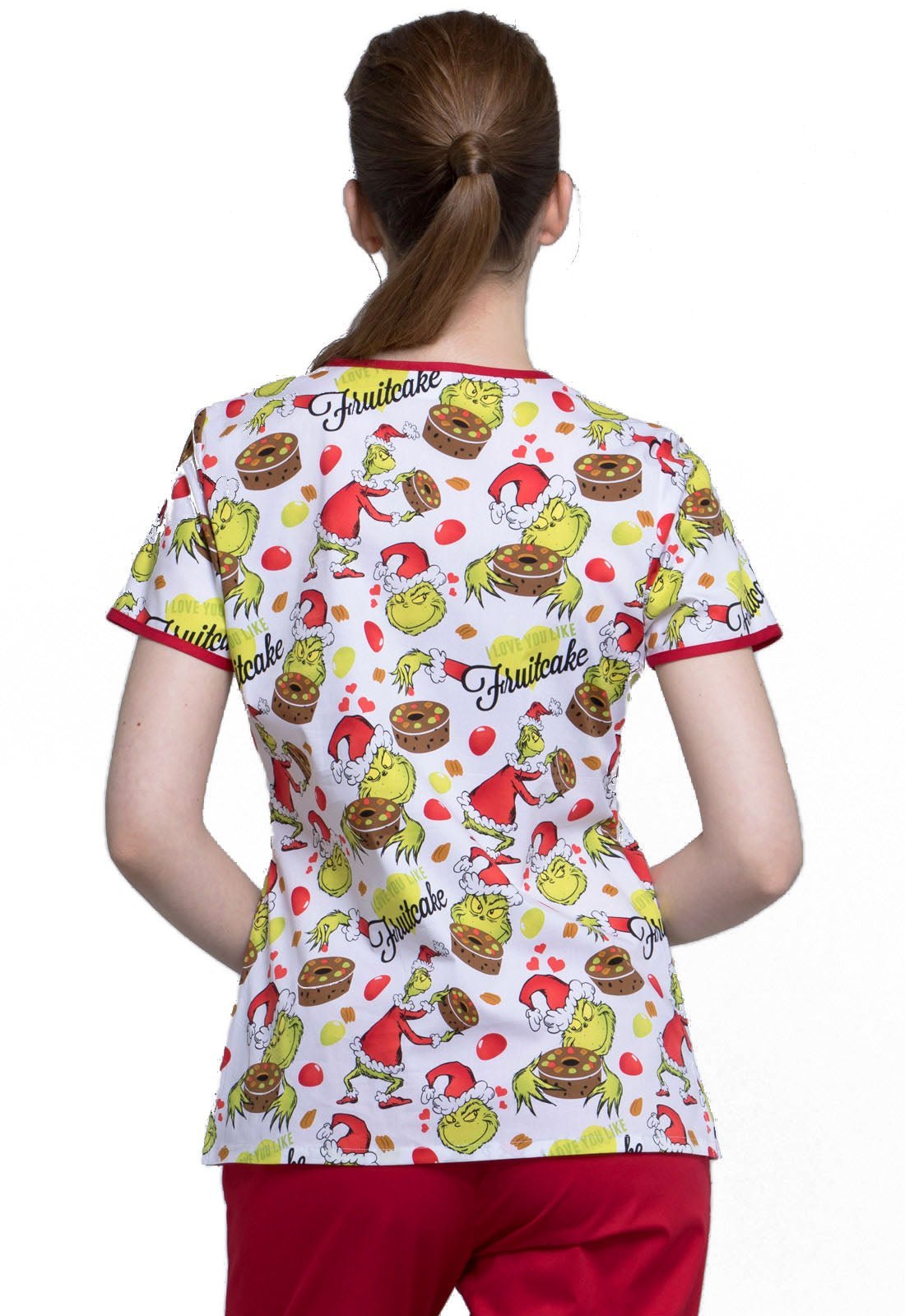 Dr. Seuss Tooniforms Christmas Licensed V Neck Scrub Top TF686 SECK - Scrubs Select