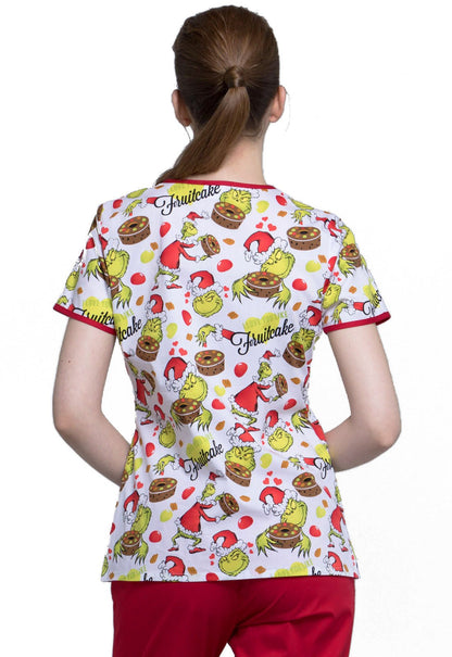 Dr. Seuss Tooniforms Christmas Licensed V Neck Scrub Top TF686 SECK - Scrubs Select