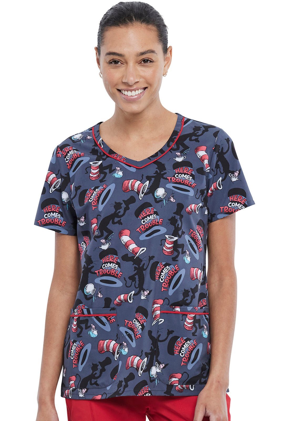 Dr. Seuss Tooniforms Licensed V Neck Scrub Top TF633 SEOM - Scrubs Select