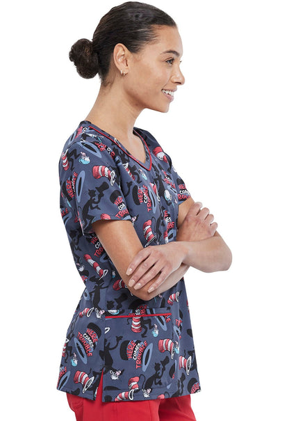 Dr. Seuss Tooniforms Licensed V Neck Scrub Top TF633 SEOM - Scrubs Select