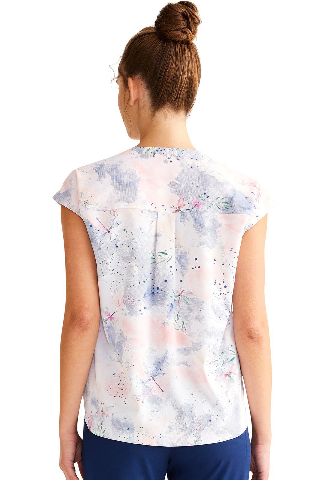 Dragon Fly Healing Hands Limited Edition Zip Front Scrub Top HH902 DGFL - Scrubs Select