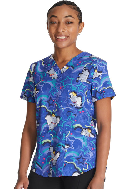 Dumbo Cherokee Tooniforms Disney V Neck Scrub Top TF736 DUFH - Scrubs Select