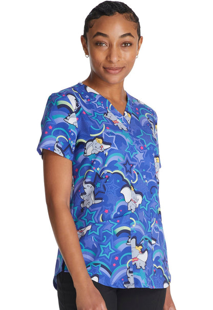 Dumbo Cherokee Tooniforms Disney V Neck Scrub Top TF736 DUFH - Scrubs Select