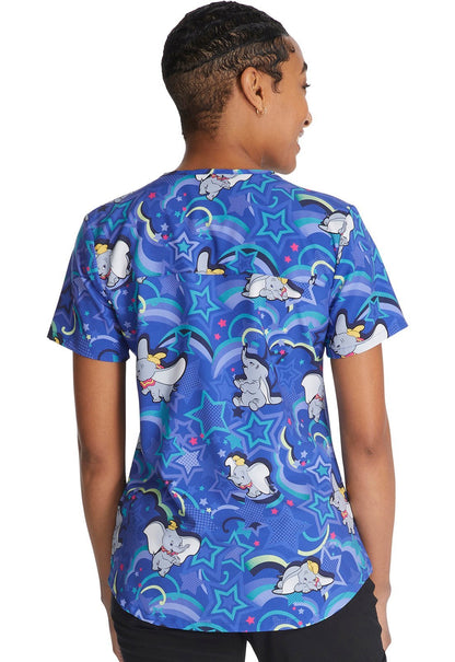 Dumbo Cherokee Tooniforms Disney V Neck Scrub Top TF736 DUFH - Scrubs Select