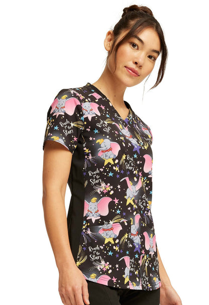 Dumbo High Flyer Tooniforms Disney V Neck Scrub Top TF780 DUHF - Scrubs Select