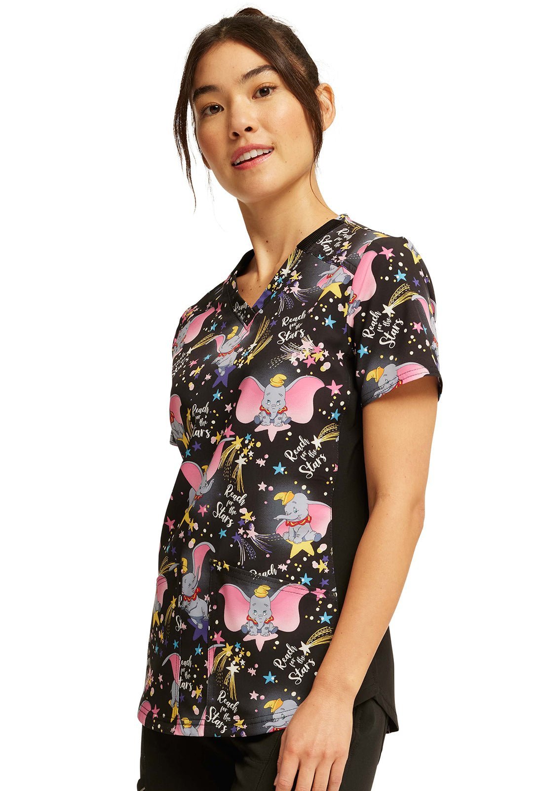 Dumbo High Flyer Tooniforms Disney V Neck Scrub Top TF780 DUHF - Scrubs Select