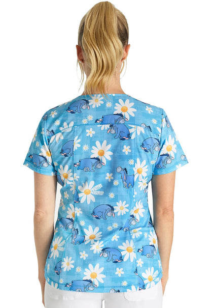 Eeyore Cherokee Tooniforms Disney Rounded V Neck Scrub Top TF786 PHVM - Scrubs Select