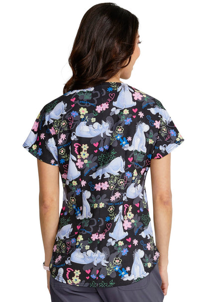 Eeyore Dreams Cherokee Tooniforms Disney Winnie The Pooh Round Neck Scrub Top TF787 PHMW - Scrubs Select