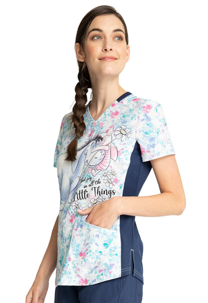 Eeyore Piglet Tooniforms Disney Winnie The Pooh V Neck Scrub Top TF780 PHDY - Scrubs Select