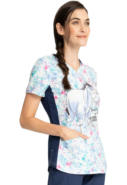Eeyore Piglet Tooniforms Disney Winnie The Pooh V Neck Scrub Top TF780 PHDY - Scrubs Select