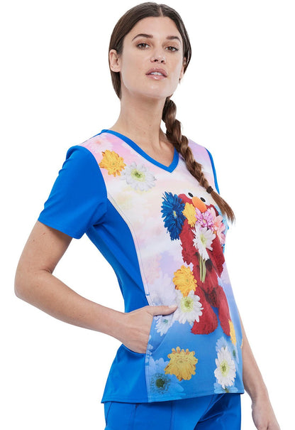 Elmo Tooniforms Licensed Sesame Street V - Neck Scrub Top TF627 SWMF - Scrubs Select