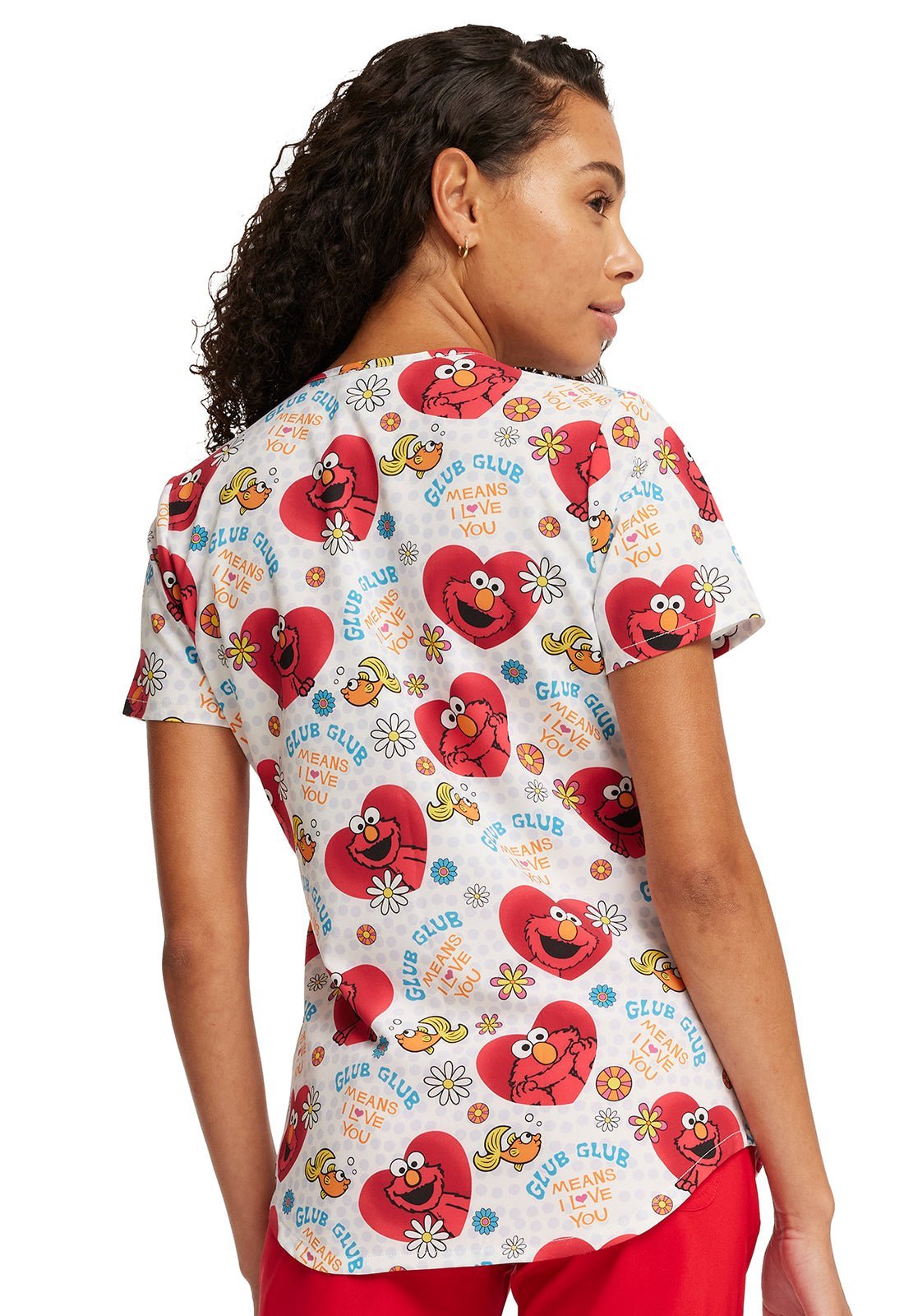 Elmo Tooniforms Licensed Sesame Street V Neck Scrub Top TF737 SWGG - Scrubs Select