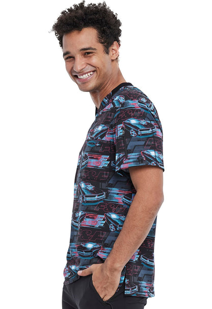 Fast And Furious Tooniforms Licensed Men's V Neck Scrub Top TF730 TFFF - Scrubs Select