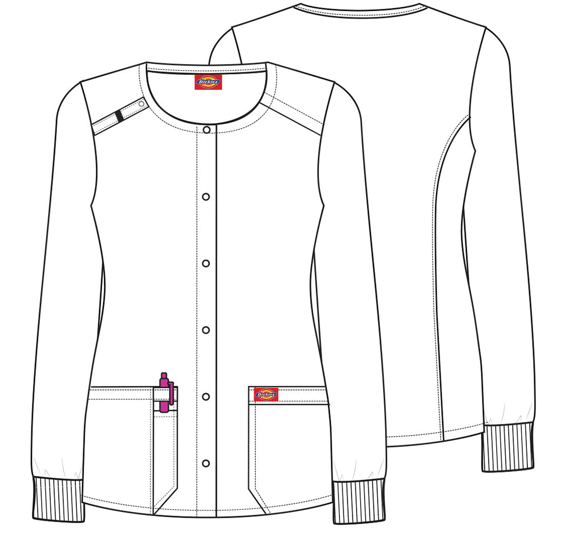 Fillings For You Dickies Dental Print Snap Front Scrub Jacket DK309 FGFU - Scrubs Select