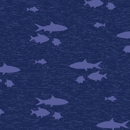 Fish Print Cherokee Scrubs Men's V Neck Top CK692 STIS - Scrubs Select