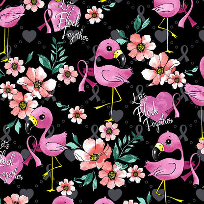 Flamingo Cherokee iflex Print V Neck Knit Panel Scrub Top CK732 LFTG - Scrubs Select