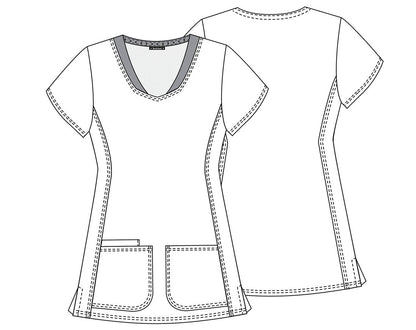 Floral Breast Cancer Awareness HeartSoul Print V Neck Scrub Top HS614 HFBM - Scrubs Select