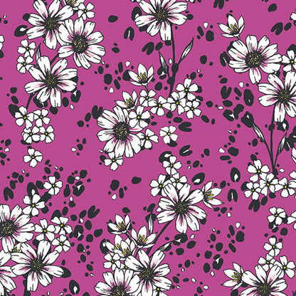 Floral Cherokee iFlex Print Mock Wrap Knit Panel Scrub Top CK642 WAVW - Scrubs Select