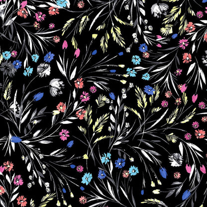 Floral Cherokee iflex Print V Neck Knit Panel Scrub Top CK636 BYBD - Scrubs Select