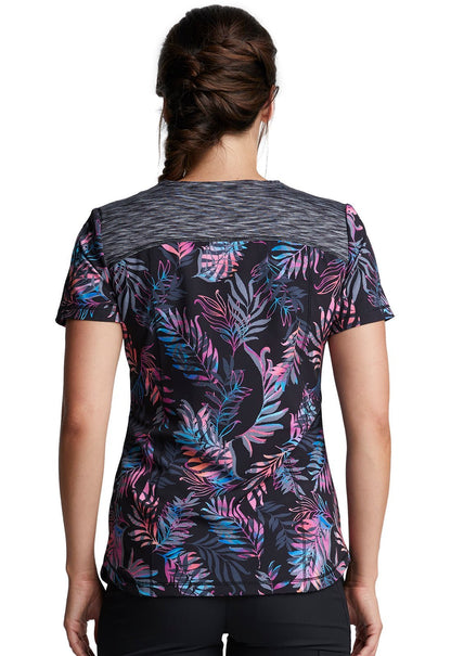 Floral Dickies Dynamix Print V Neck Scrub Top DK602 TDTP - Scrubs Select