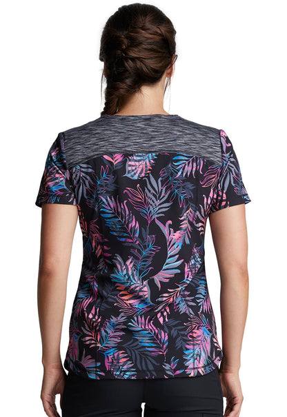 Floral Dickies Print V Neck Scrub Top DK602 TDTP - Scrubs Select