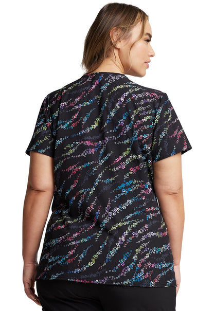 Floral Dickies Print V Neck Scrub Top DK656 BMWD - Scrubs Select