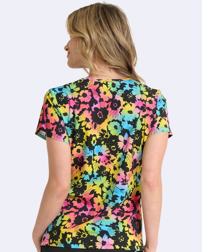 Floral Glow Zavate Print Scrub V Neck Top 1054 FLGW - Scrubs Select