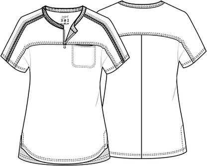 Floral Heartsoul Print Round Neck Scrub Top HS831 DTGN - Scrubs Select