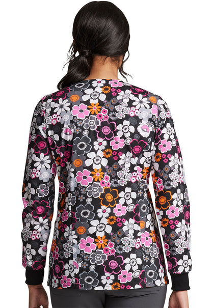 Floral Print Snap Front Scrub Jacket DK306 BOTO - Scrubs Select