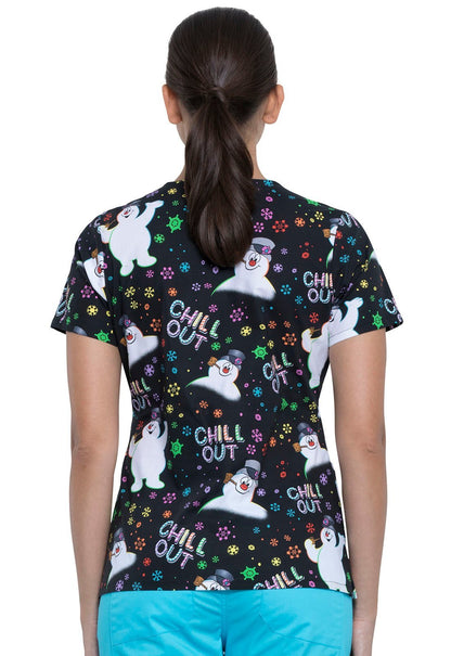 Frosty The Snowman Tooniforms V Neck Scrub Top TF614 FRCIC - Scrubs Select
