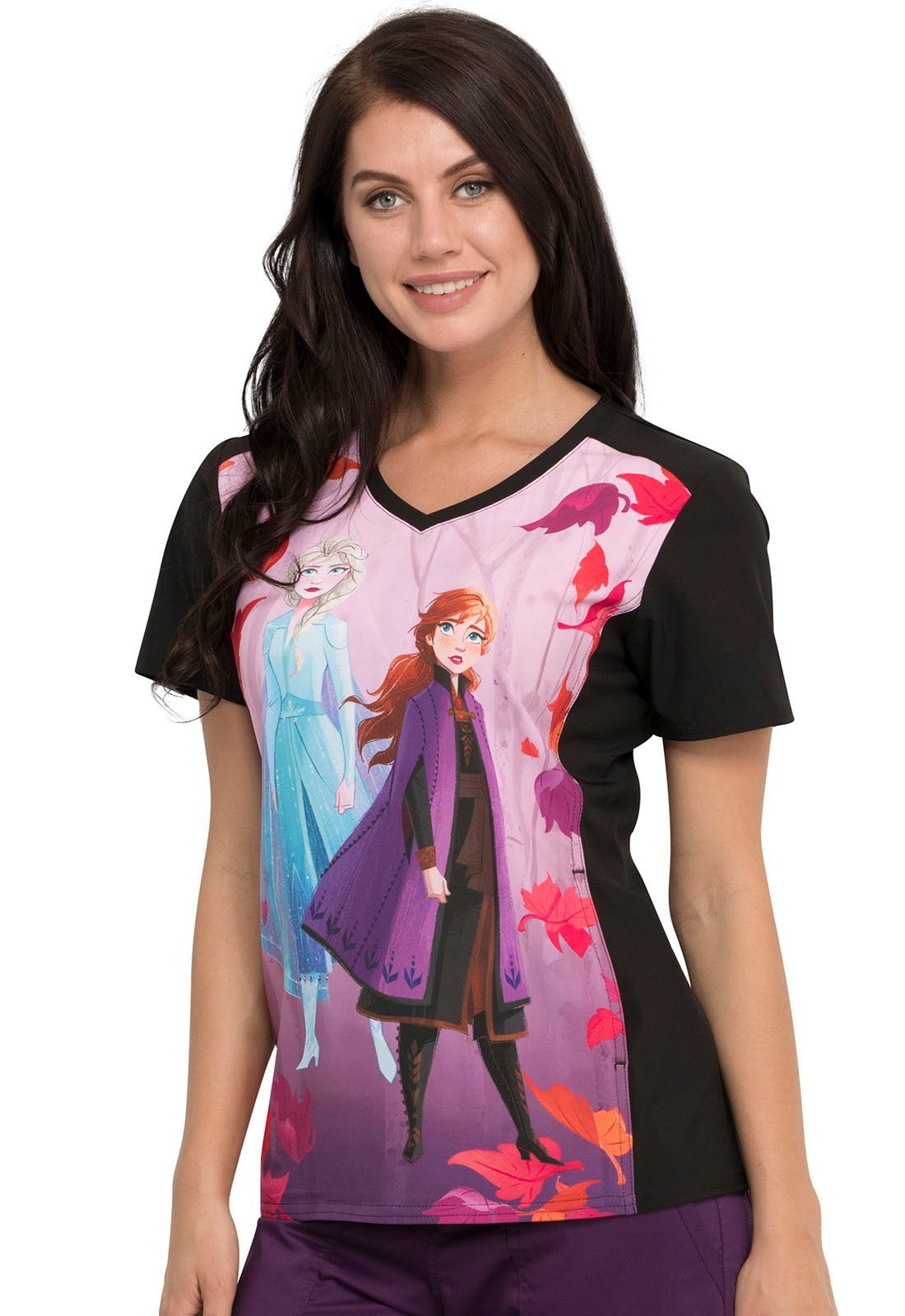 Frozen 2 Disney Scrub Top - Cherokee Licensed V - Neck TF637 FZTO - Scrubs Select