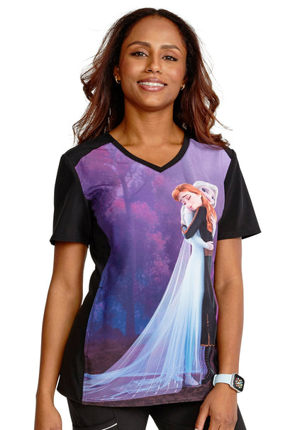 Frozen Cherokee Tooniforms Disney V Neck Scrub Top TF637 FZHG - Scrubs Select
